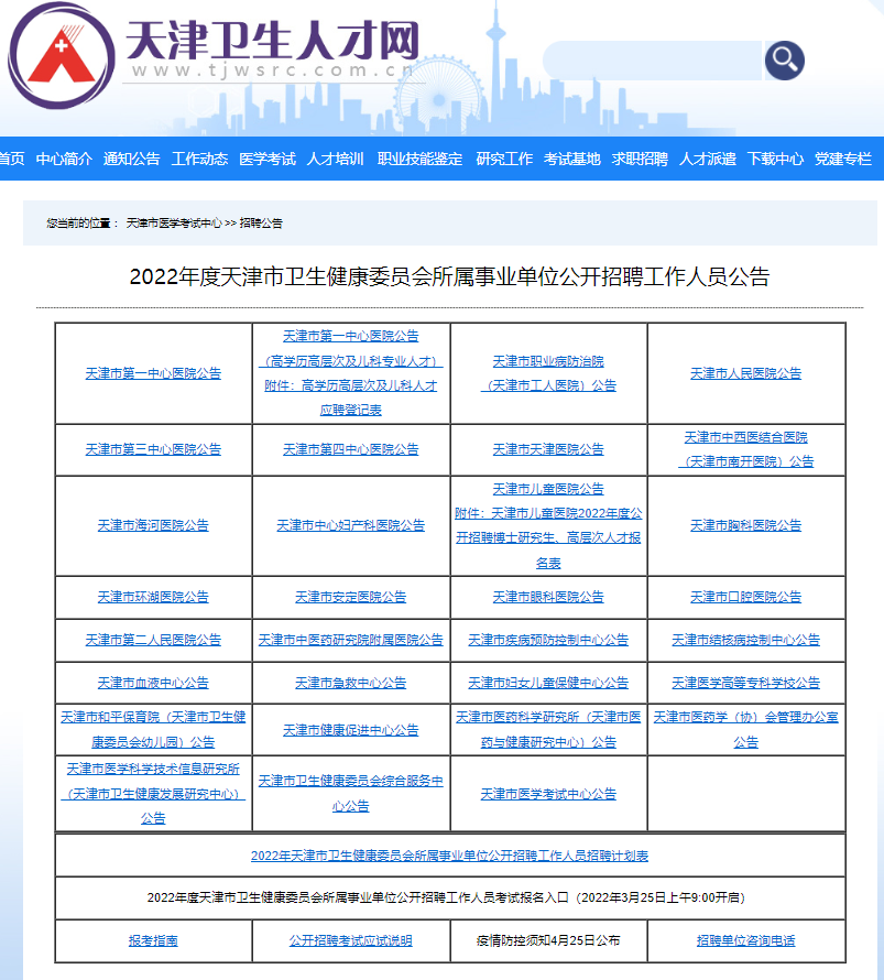 天津市卫生局最新招聘资讯汇总